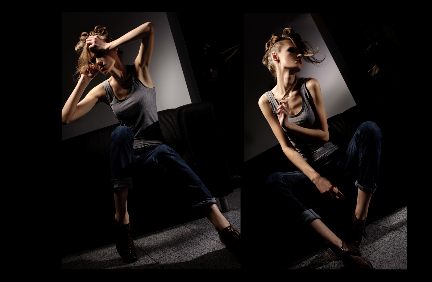 Photo beauty with beauty dish 70 cm and grid